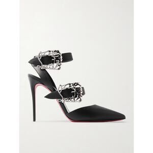 CHRISTIAN LOUBOUTIN 36.5 Giddylina 100 buckle-embellished leather pumps$1,495
